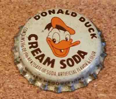 1 DONALD DUCK CREAM SODA BOTTLE CAP WALT DISNEY UNUSED CORK - gw1
