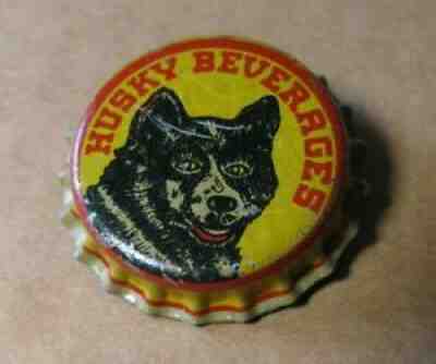 UNUSED HUSKY BEVERAGES CORK ERA SODA BOTTLE CAP WASHINGTON 1937-1942