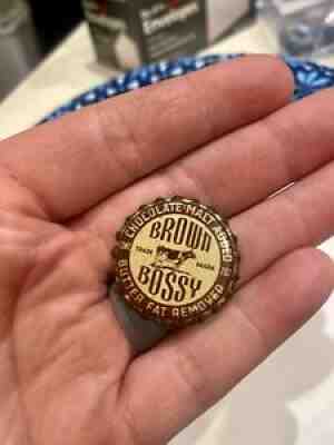 BROWN BOSSY Chocolate Soda cork lined bottle cap Middletown Ohio Oh Avalon Dairy