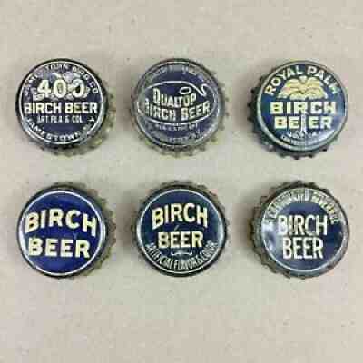 Vtg Lot 1930s-1940s Birch Beer Bottle Caps Cork Jamestown Qualtop Royal Palm