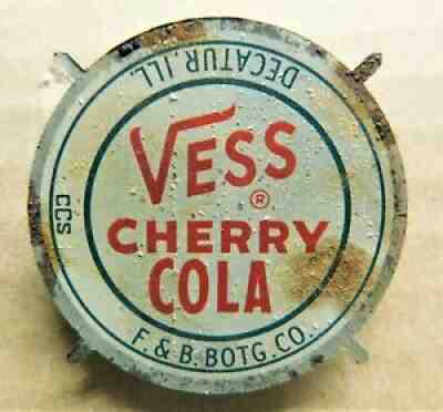 VESS CHERRY COLA soda bottle cap PROOF F & B Bottling Decatur IL 1955