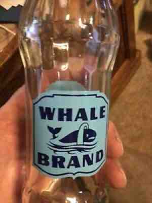 ACL WHALE BRAND DECO SODA BOTTLE EMBOSSED WHALE MASSOLT MINNEAPOLIS MN . HTF