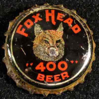 FOX HEAD '400' CORK LINED BEER BOTTLE CAP FOX HEAD WAUKESHA WISCONSIN CROWN WISC