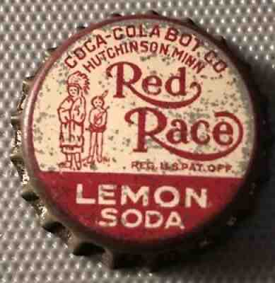 Unused Cork Red Race Lemon Soda Bottle Cap Coca-Cola Bot. Co. Hutchinson Minn