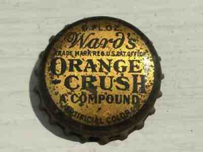 Vintage Used Cork Lined Ward's Orange Crush A Compound 6 FL OZ Soda Bottle Cap