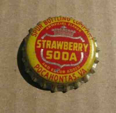 CANADA DRY SPUR BOT STRAWBERRY SODA CORK ERA CAP POCAHONTAS VA VIRGINIA