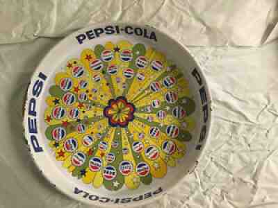 Vintage Pepsi tray. Pepsi cap kaleidescope. Foreign caps.