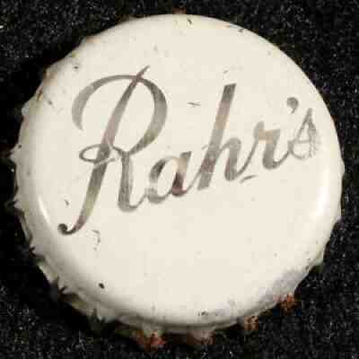 RAHR'S SILVER LETTERS CORK LINED BEER BOTTLE CAP GREEN BAY WISCONSIN CROWN GB WI