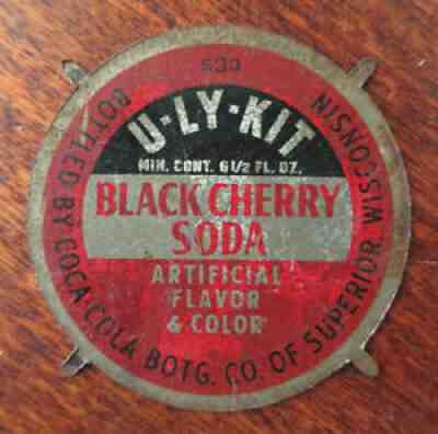 U-LY-KIT Black Cherry Soda Cork Bottle Cap Slug, Coca Cola Bottling, Superior WI