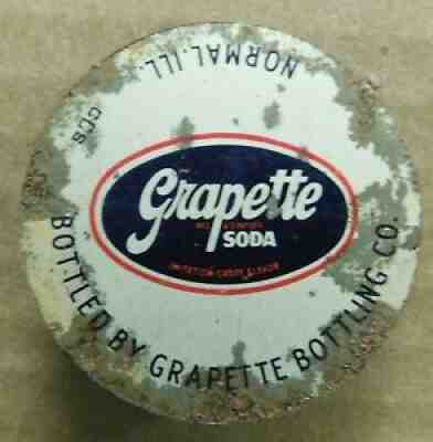 GRAPETTE soda bottle cap PROOF Normal IL Illinois c.1955