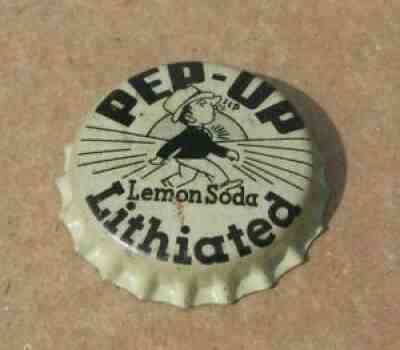 PEP UP LITHIATED LEMON SODA CORK ERA CAP SAN ANTONIO TEXAS TX UNUSED CROWN CAP