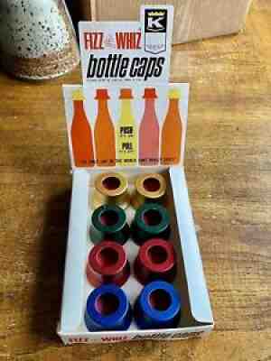 Set of 8 Fizz Whiz Bottle Caps in Store Display NOS for Soda, Beer