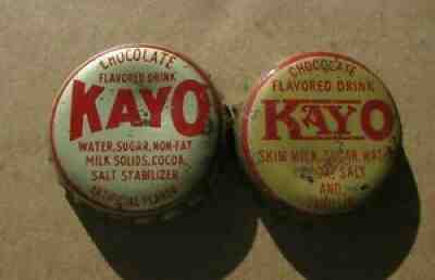 2 DIF KAYO CHOCOLATE BEV SODA CORK CAPS 1- CHICAGO ILLINOIS IL 1- PA PENN PENNA