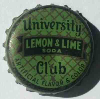 UNIVERSITY CLUB LEMON & LIME SODA BOTTLE CAP; ELLSWORTH, MAINE; USED CORK