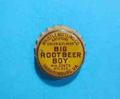 Big Boy Root Beer bottle cap crown cork Whistle Bottling Harrisonburg Virginia