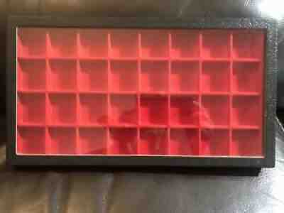 Bottle Cap / Pin Collection Display Case Desktop w/ Box 36 Slots Glass Cover