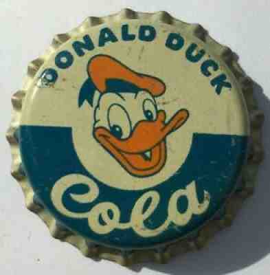 DONALD DUCK COLA SODA BOTTLE CAP; SALEM, MASS.; 1955; WALT DISNEY; UNUSED CORK