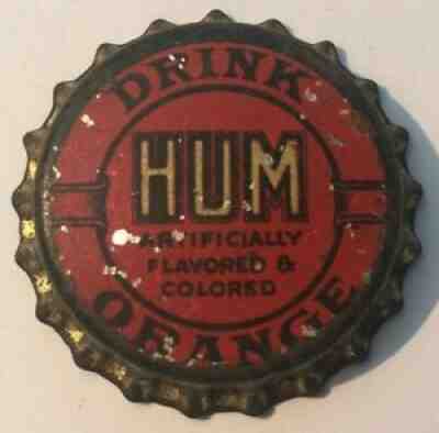 HUM ORANGE SODA BOTTLE CAP; 1924-29 CLEVELAND SANDUSKY BREW. CORP OH UNUSED CORK