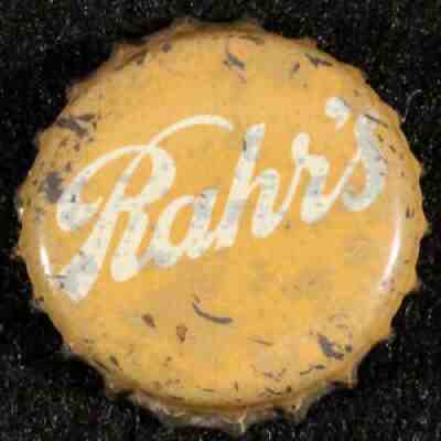 RAHR'S BROWN & WHITE CORK LINED BEER BOTTLE CAP GREEN BAY, WISCONSIN CROWN GB WI
