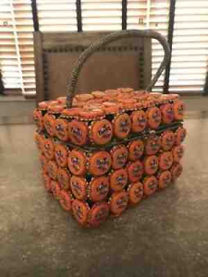 VINTAGE SODA POP BOTTLE CAP LID FANTA ORANGE PURSE POP ART FOLK