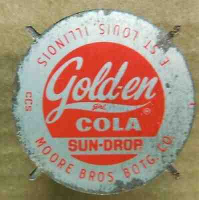 SUN-DROP GOLD-EN GIRL COLA soda bottle cap PROOF Moore Bros. East St. Louis IL