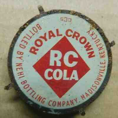 ROYAL CROWN RC COLA soda bottle cap PROOF c.1955 Madisonville KY Kentucky