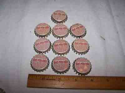 10 Vintage Cork Lined DIET RITE COLA Bottle Caps