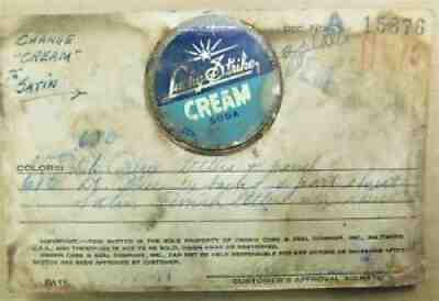LUCKY STRIKE CREAM SODA bottle cap PROOF ON CARD 1955 Nashua New Hampshire NH