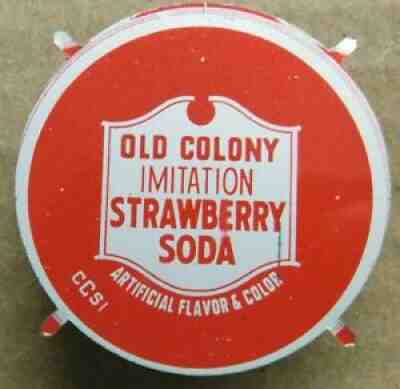 OLD COLONY STRAWBERRY soda bottle cap PROOF c. 1955 Crown Cork & Seal
