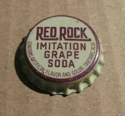 RED ROCK GRAPE SODA CORK ERA BOTTLE CAP ATLANTA GEORGIA GA VINTAGE UNUSED CAP