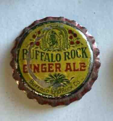 SODA bottle cap crown Buffalo Rock Ginger ale acl can cone top tin litho SC TAX
