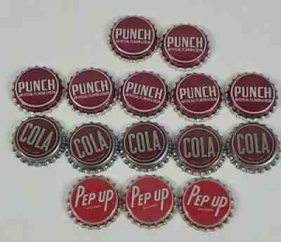 Lot Of 15 Vintage Assorted Unused Bottle Cap Cola Punch Pep Up