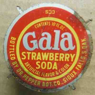 GALA STRAWBERRY soda bottle cap PROOF c.1955 Dr. Pepper Bottling Sioux Falls SD