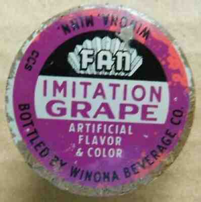 FAN GRAPE soda bottle cap PROOF Winona MN Minnesota