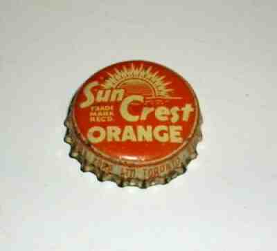 Vintage Sun Crest Orange Soda Bottle Cork Cap Wynola Toronto Canada Used