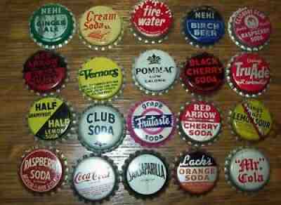 Lot of 20 different Vintage Unused Soda Pop Bottle Caps B Firewater Duke Lack's