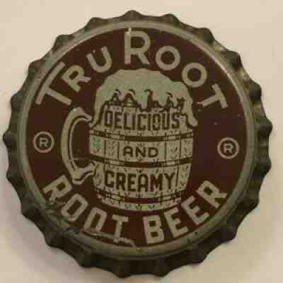 TRU ROOT ROOT BEER SODA BOTTLE CAP; DELICIOUS & CREAMY BALTIMORE, MD UNUSED CORK