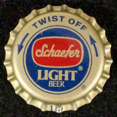 SCHAEFER â?¢LIGHTâ?¢ PLASTIC BEER BOTTLE CAP F&M SCHAEFER ALBANY, NY CROWNS BROOKLYN