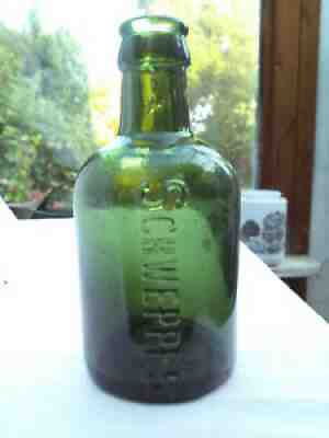 SCHWEPPES applied lip crown cap small dumpy seltzer mineral bottle c1890-1920