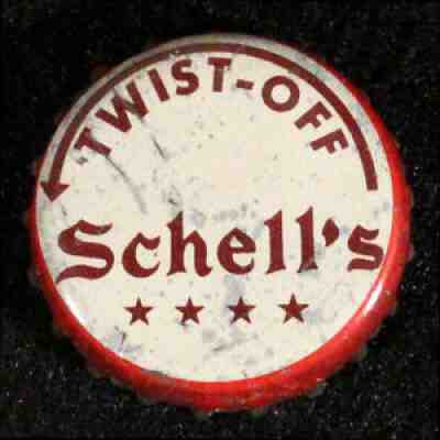 SCHELL'S TWIST-OFF PLASTIC LINED BEER BOTTLE CAP CROWN NEW ULM, MINNESOTA AUGUST