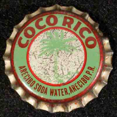 COCO RICO CORK LINED SODA BOTTLE CAP CROWNS ARECIBO PUERTO RICO PR PALM TREE OLD