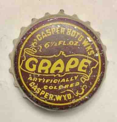 Early Wyoming Cork Lined Crown Top Cap Casper Bottling Works Grape Casper, Wyo.
