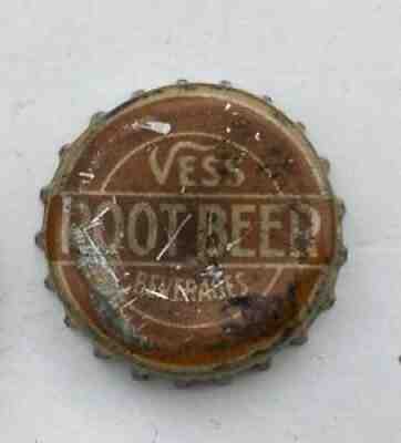 VESS root beer St Louis SODA bottle cap crown can acl label flat tin top cone