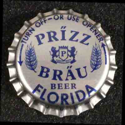 PRIZZ BRAU? PRINZ? PLASTIC LINED BEER BOTTLE CAP CROWN ANCHORAGE, ALASKA FLORIDA