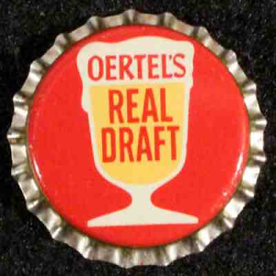 OERTEL'S REAL DRAFT BEER UNUSED PLASTIC BOTTLE CAP LOUISVILLE, KENTUCKY CROWN KY