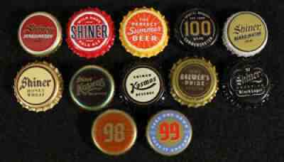 12 SHINER #2 PLASTIC LINED BEER BOTTLE CAP SPOETZL BREW TEXAS CRAFT MICRO CROWNS