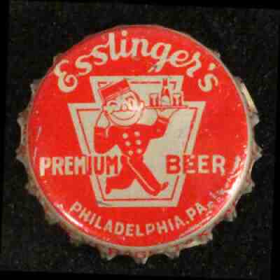 ESSLINGER'S PREMIUM PA TAX CORK BEER BOTTLE CAP PHILADELPHIA PENNSYLVANIA CROWNS