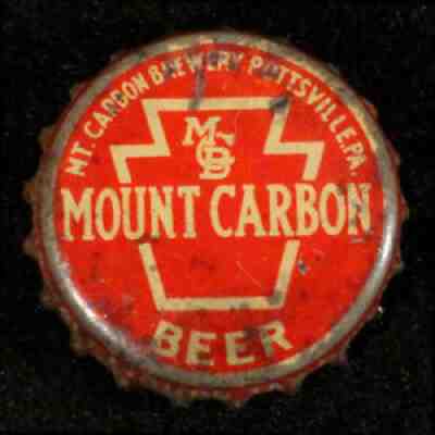 MOUNT CARBON BEER #2 CORK BEER BOTTLE CAP POTTSVILLE, PENNSYLVANIA CROWNS PA TAX