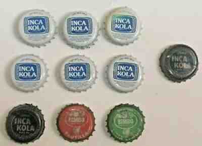 VINTAGE PERU Bottle Crown Caps INCA KOLA BIMBO 80/90s SOUTH AMERICA EDITION SODA