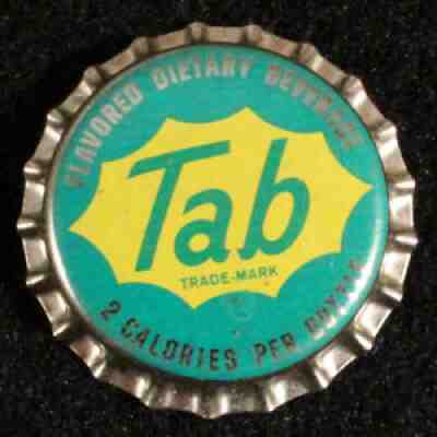 TAB UNUSED CORK LINED BOTTLE CAP  ? COCA COLA ?  CROWN VINTAGE COKE DIET LOW CALORIE